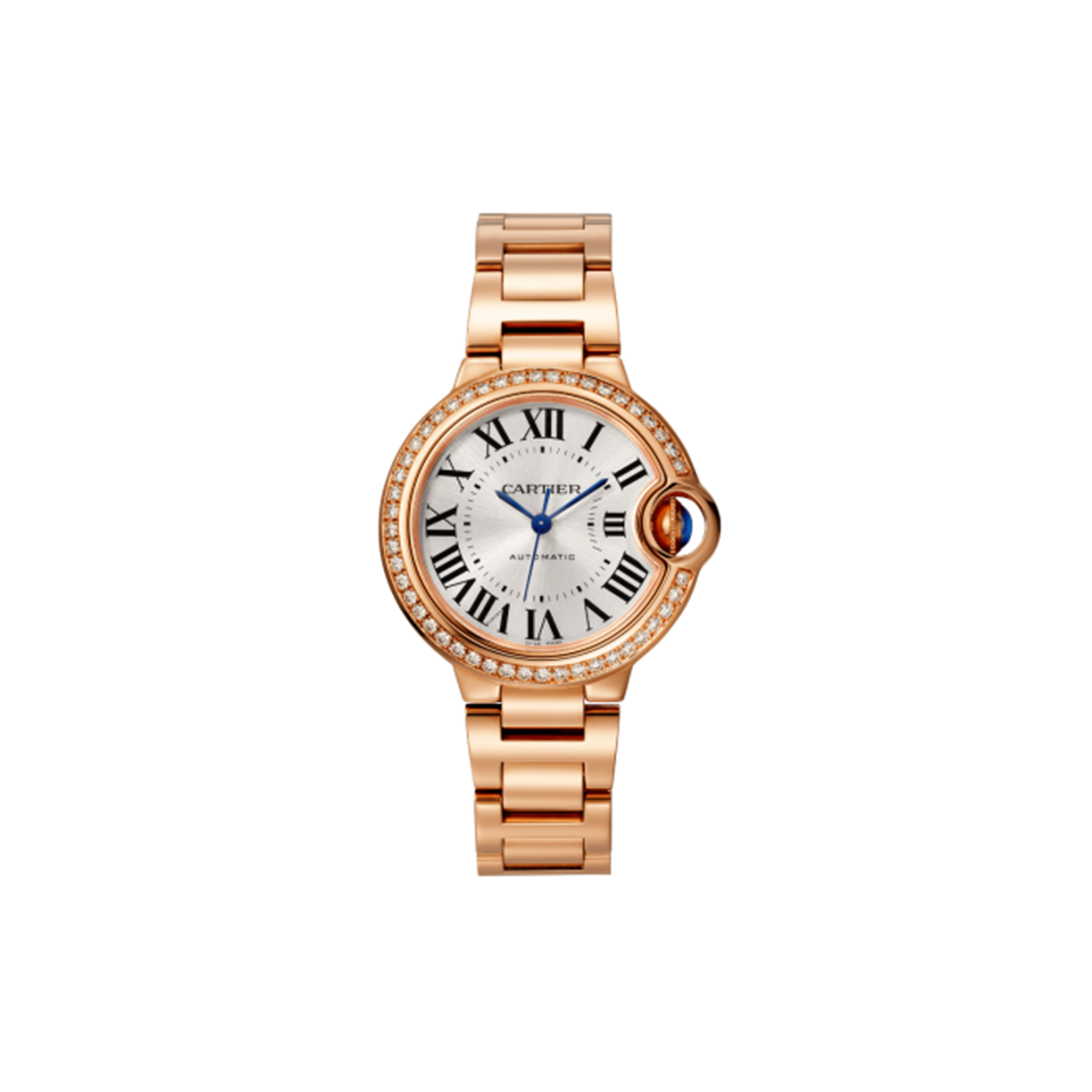 CARTIER BALLON BLEU DE 33MM AUTOMATIC MOVEMENT ROSE GOLD DIAMONDS WJBB0036